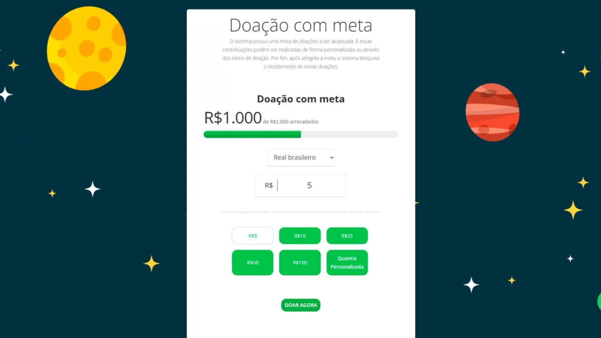 Doação com meta