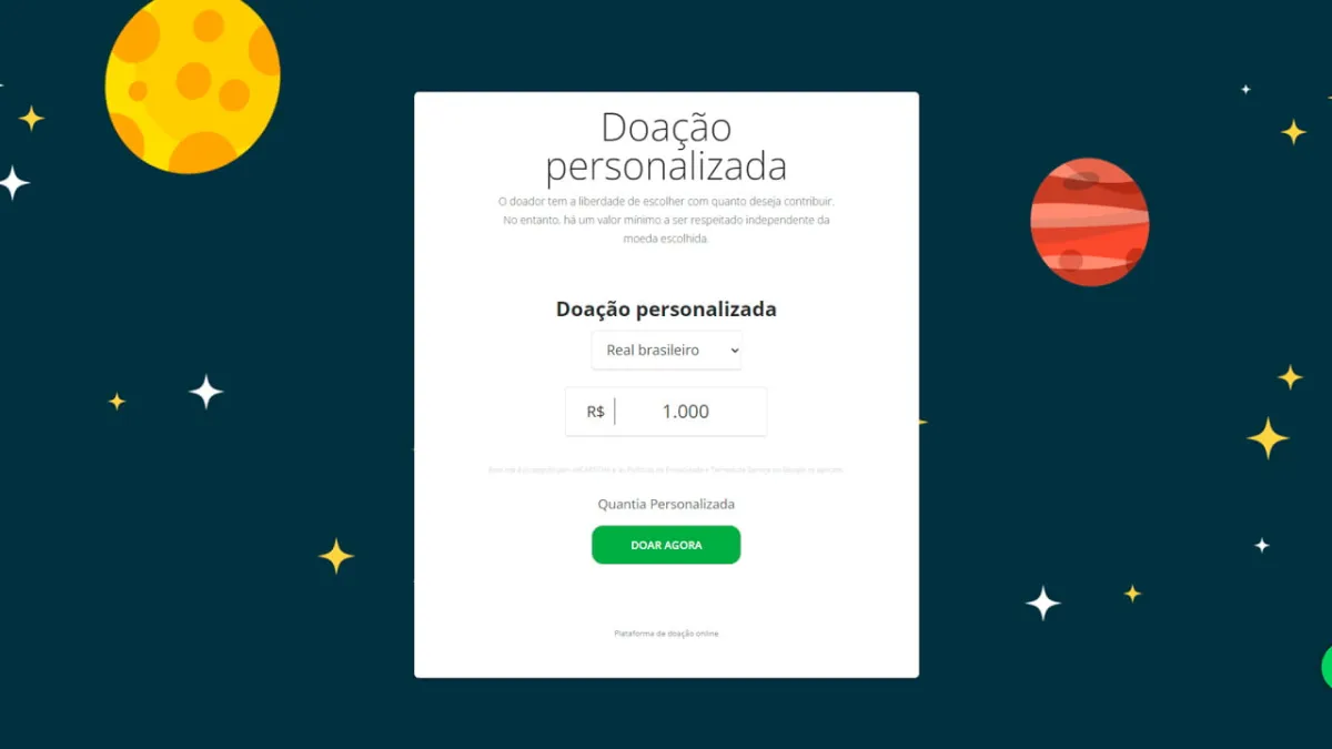 Doação personalizada